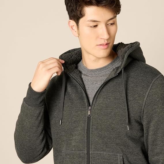Dark Grey Zip-Up Hoodie imagen 2